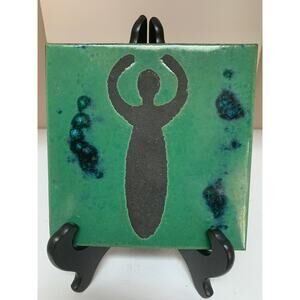 Square Goddess Trivet Wall Decor Thick Stoneware Tile